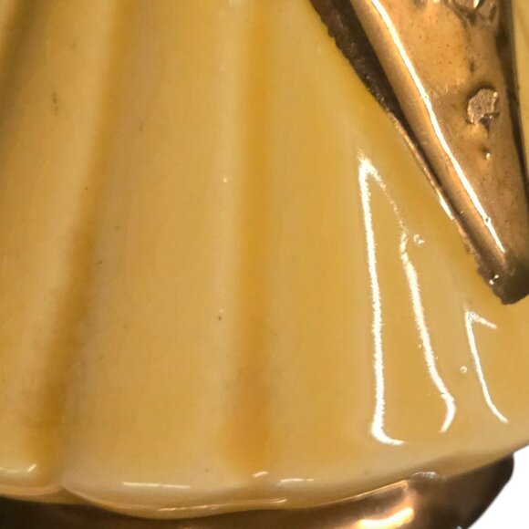 Vintage Weeping Gold Vase Yellow Ceramic 8 Inch Savoy MCM Decor - Picture 6 of 16